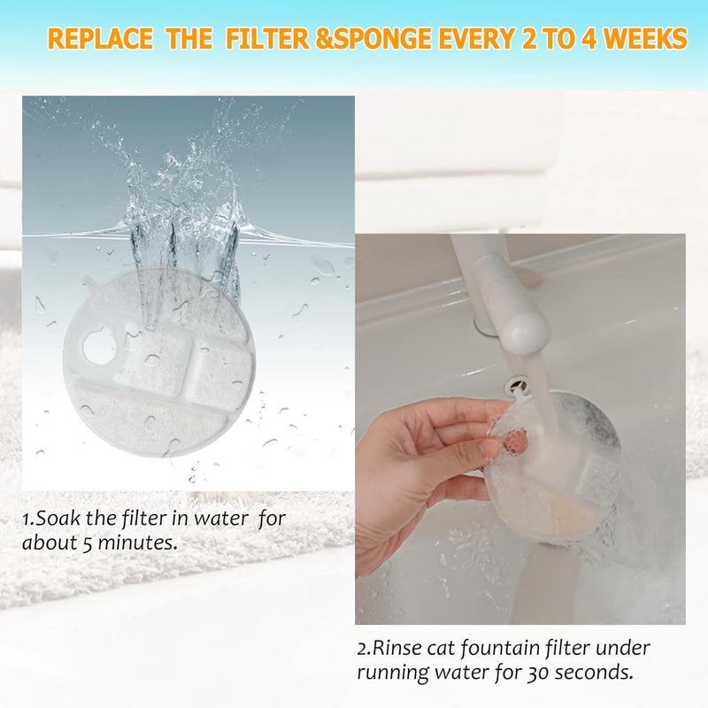 OUPUSES 12 Pack Dog Water Fountain Replacement Filters for Petlibro Capsule Dog Fountain PLWF008,Pet libro filters with Replacement Pre-Filter Pump Sponges. - Image 5